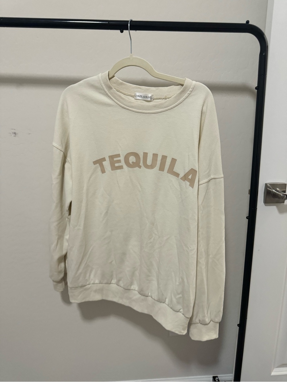 Cream "Tequila" Graphic Sweatshirt